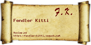 Fendler Kitti névjegykártya